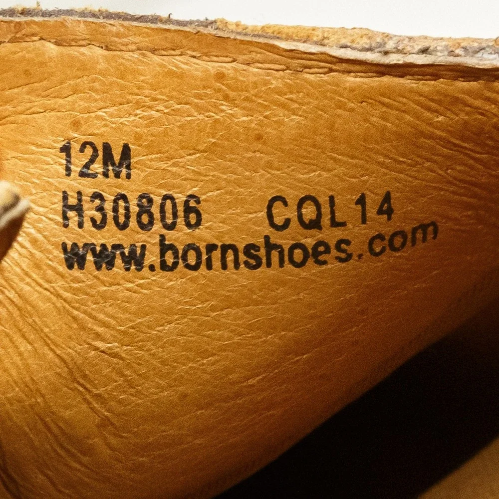BORN Moc Toe Casual Loafers Cognac Leather‎ Slip On Shoes Mens 12